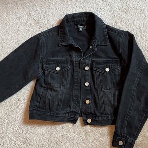 Cropped Black Jean Jacket-small